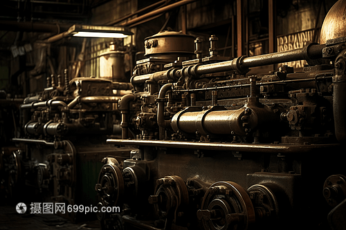 工厂机械设备室摄影图